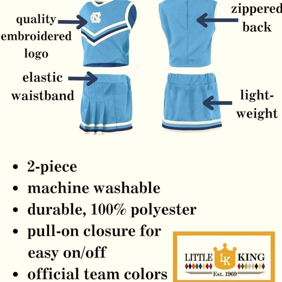 UNC Tarheels Toddler cheerleading uniform - Picture 3 of 6